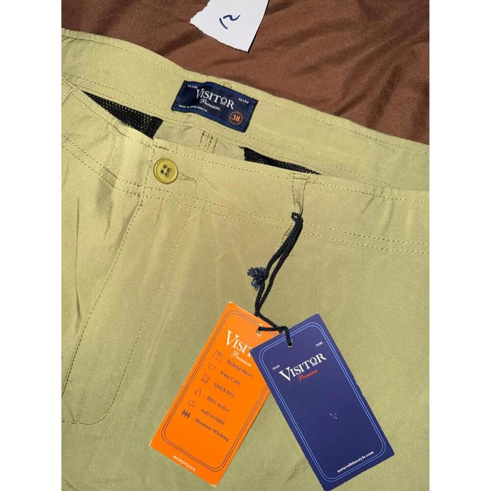VISITOR Premium Men's Hybrid Shorts Size 38 NWT Light Green - Picture 2 of 3